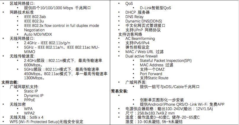 DIR-867 AC1750 MU-MIMO双频千兆无线路由器