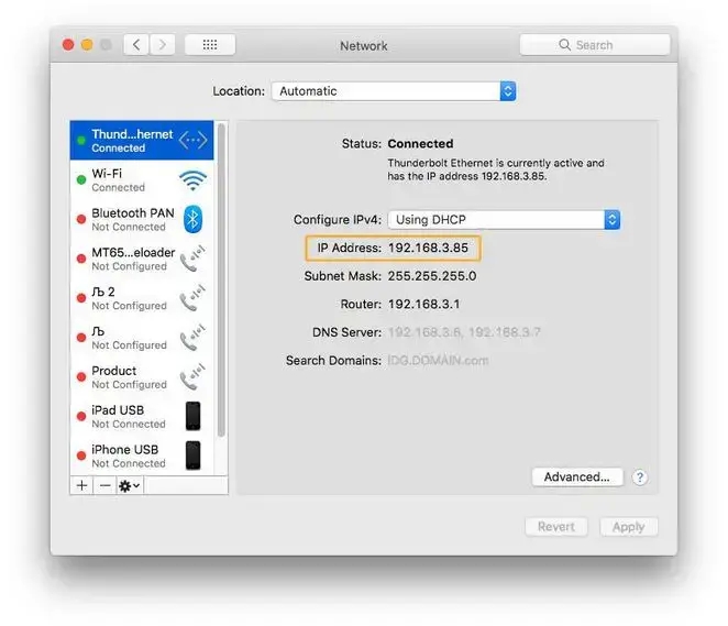 在 MacOS 上查找路由器专用 IP